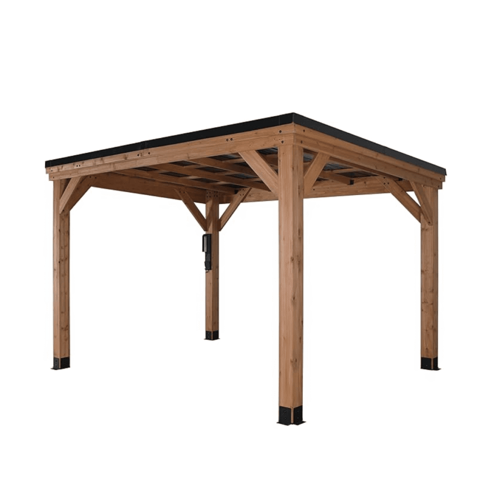 12ft x 9.5ft Arcadia Slope Roof Cedar Gazebo with PowerPort