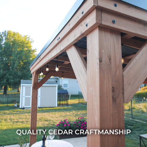 12ft x 9.5ft Arcadia Slope Roof Cedar Gazebo with PowerPort - Image 3