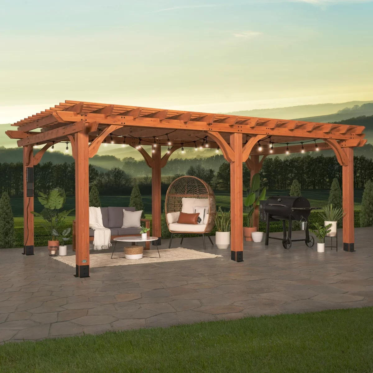 Beaumont 20x12 Cedar Wood Pergola by - Image 2