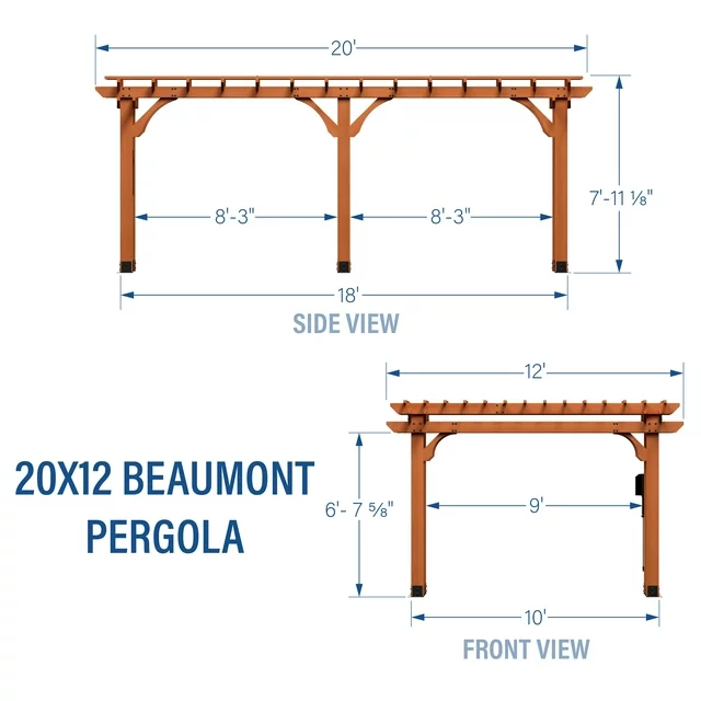 Beaumont 20x12 Cedar Wood Pergola by - Image 5