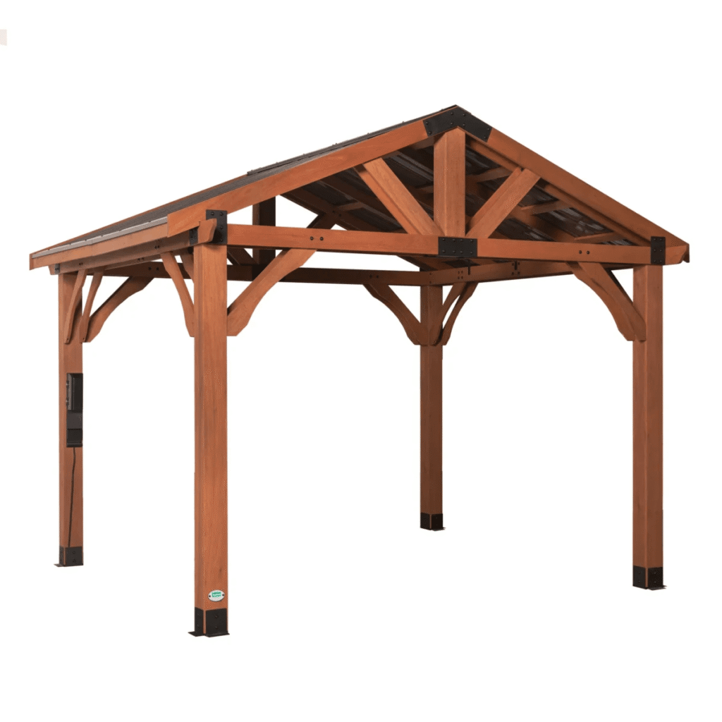 Brookdale 12x10 Cedar Wood Gazebo with PowerPort by