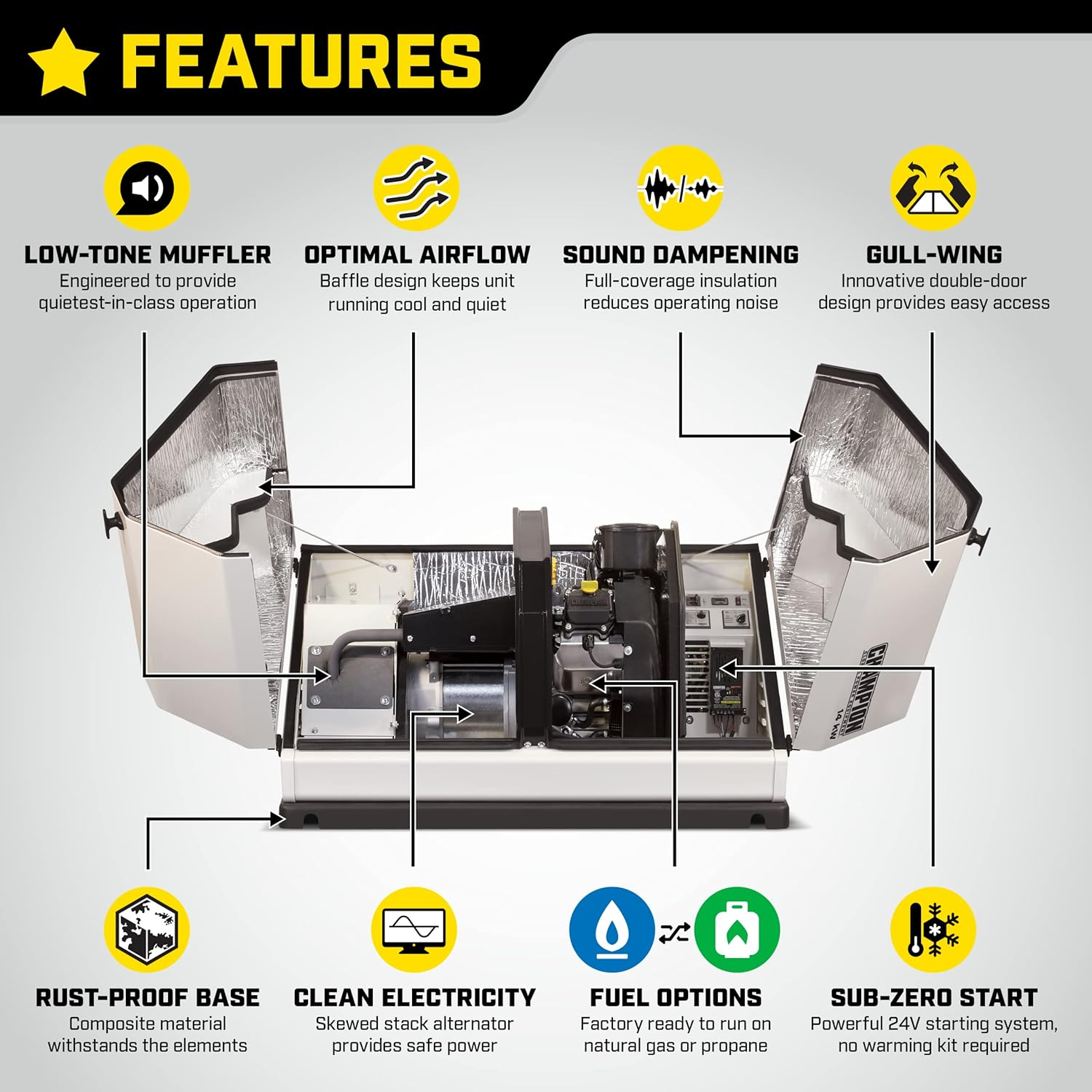 8.5 kW Air-Cooled Home Standby Generator with 50A ATS - Image 2