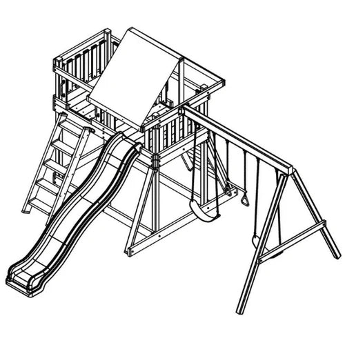 KidWise Monkey WoodGuard Swing Set - Rock Wall, Wave Slide & Sandbox - Image 3