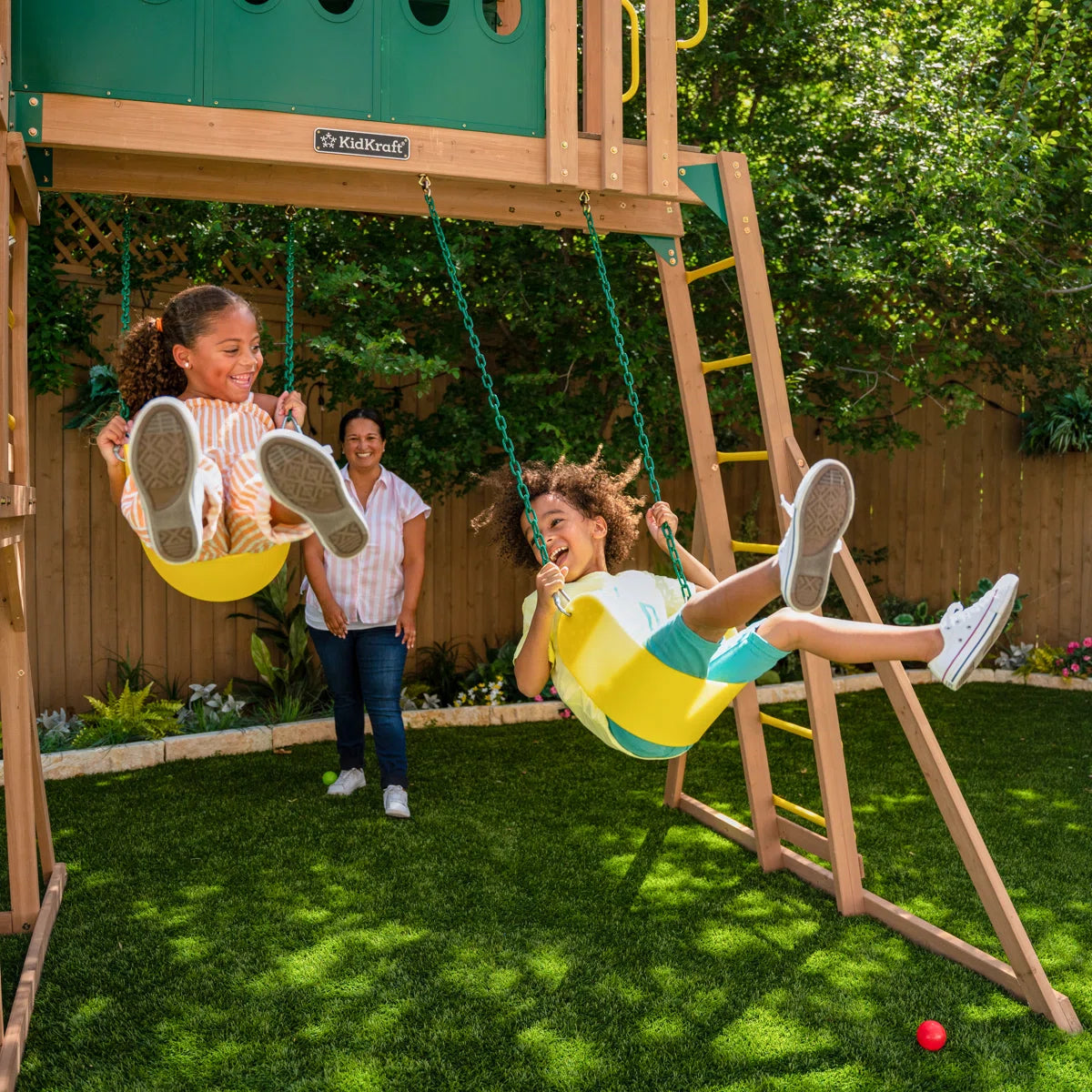 Skyway Resort Wooden Swing Set - Cedar Playset for Kids | F29340 - Image 3