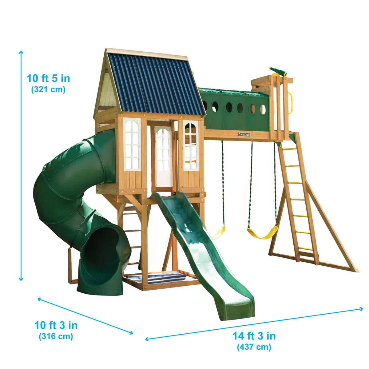 Skyway Resort Wooden Swing Set - Cedar Playset for Kids | F29340 - Image 4