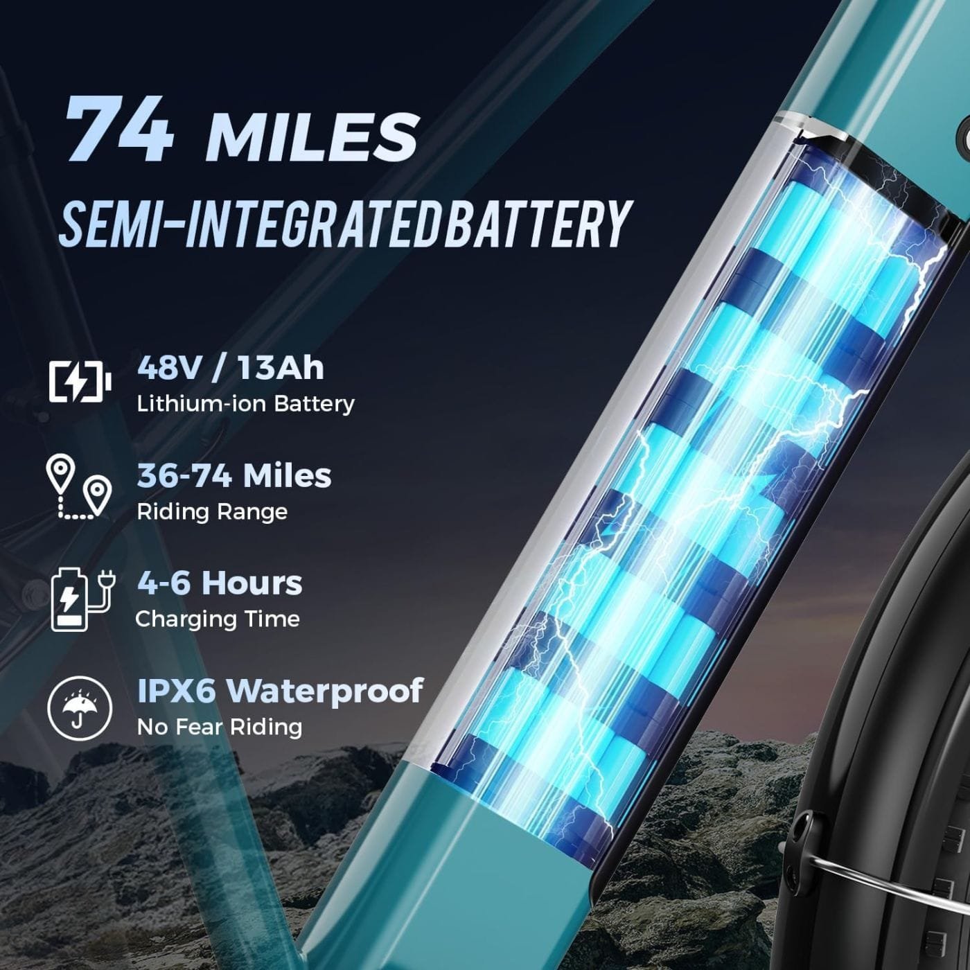 M2 Electric Mountain Bike - 1500W, 30MPH, 26″ Fat Tires - Image 3