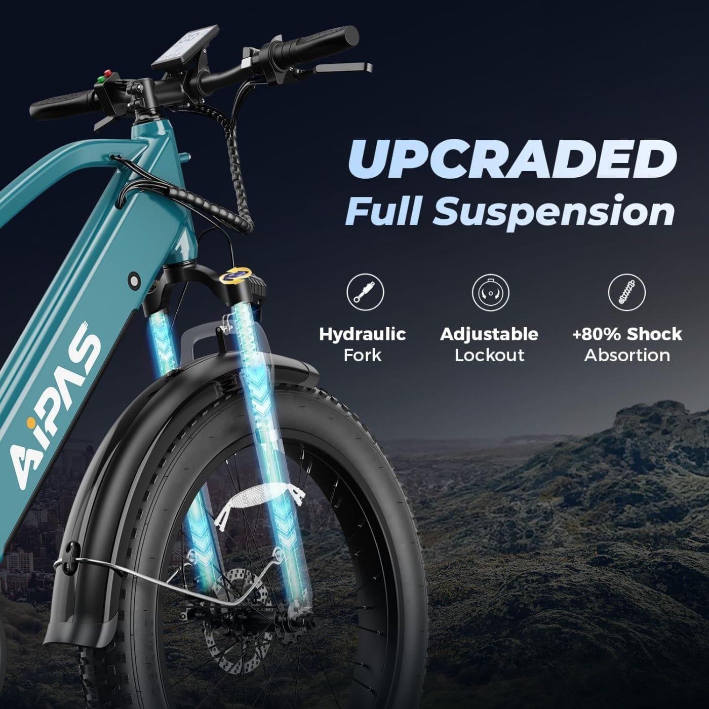 M2 Electric Mountain Bike - 1500W, 30MPH, 26″ Fat Tires - Image 4