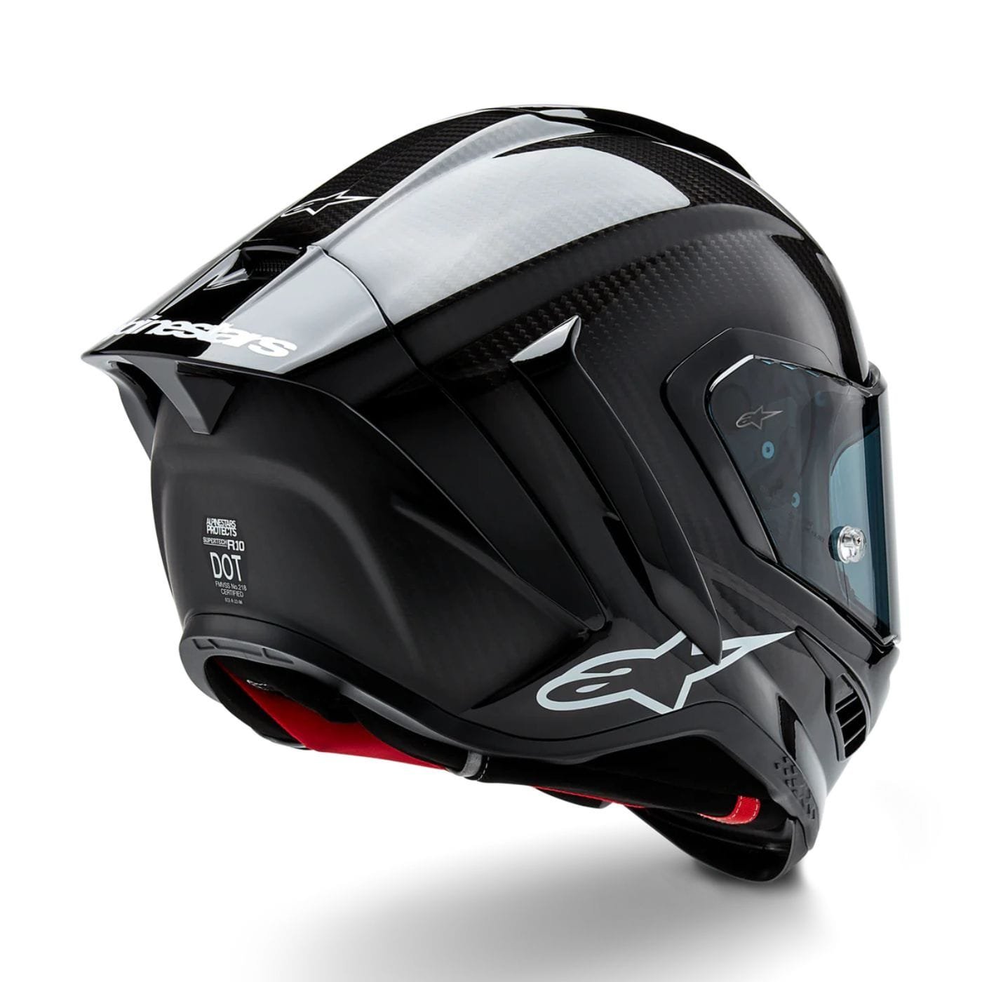 R10 Element ECE 06 / FIM Full Face Helmet Gloss Black / Carbon / Silver - Image 4