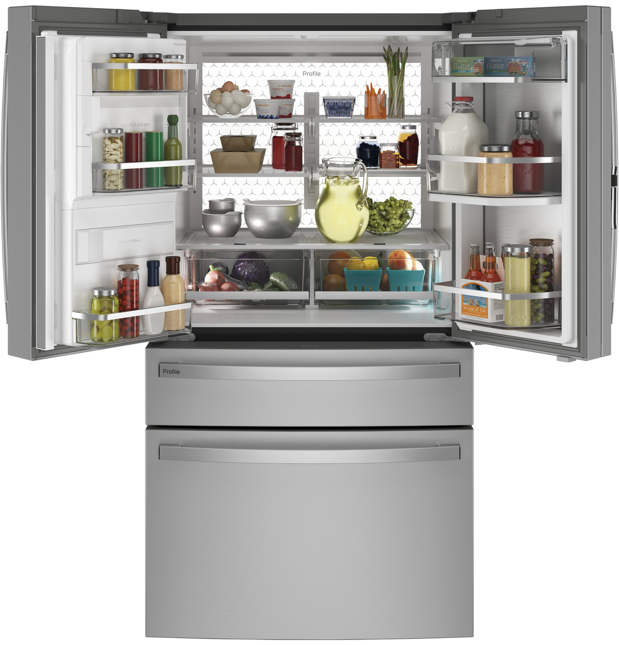 27.9 cu ft Smart Fingerprint Resistant French Door Refrigerator, Stainless Steel - Image 3