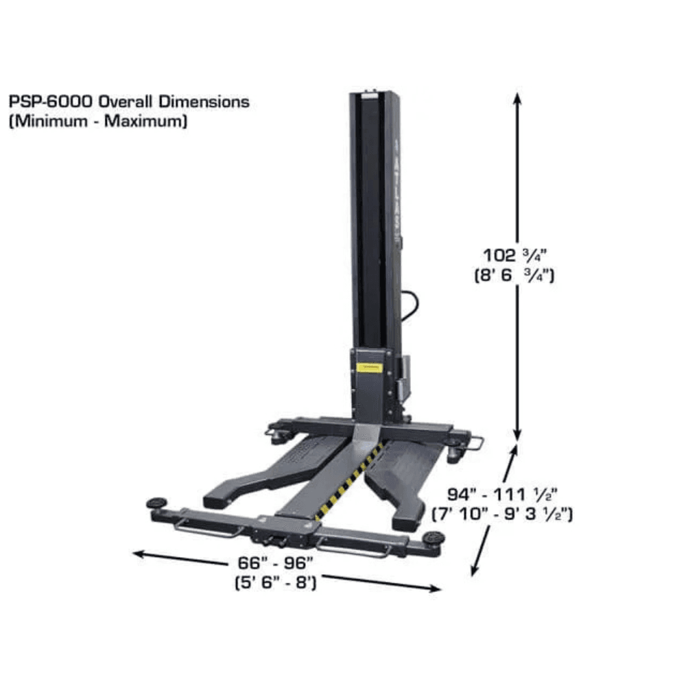 Single-Post Lift 6000 Lb - Capacity Portable - ATEXH-PSP-6000-FPD - Image 8