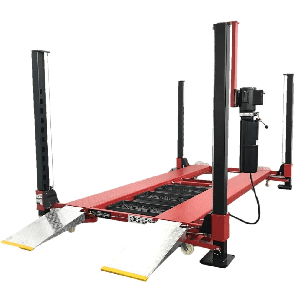 Extra Long & Extra Tall 9,000 lbs Capacity Portable Four Post Storage Car Lift - 110V