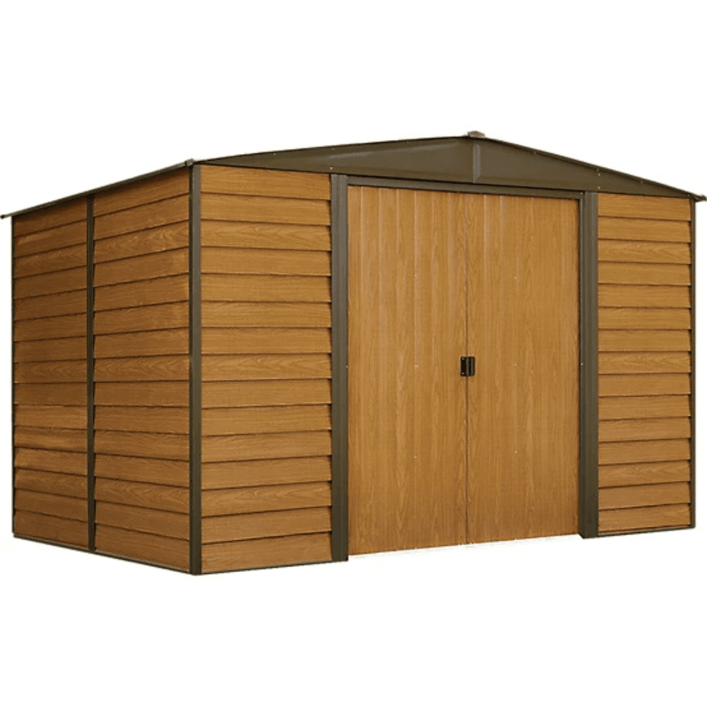 10 ft. x 8 ft. Shed - Durable Metal Storage with Woodgrain Finish