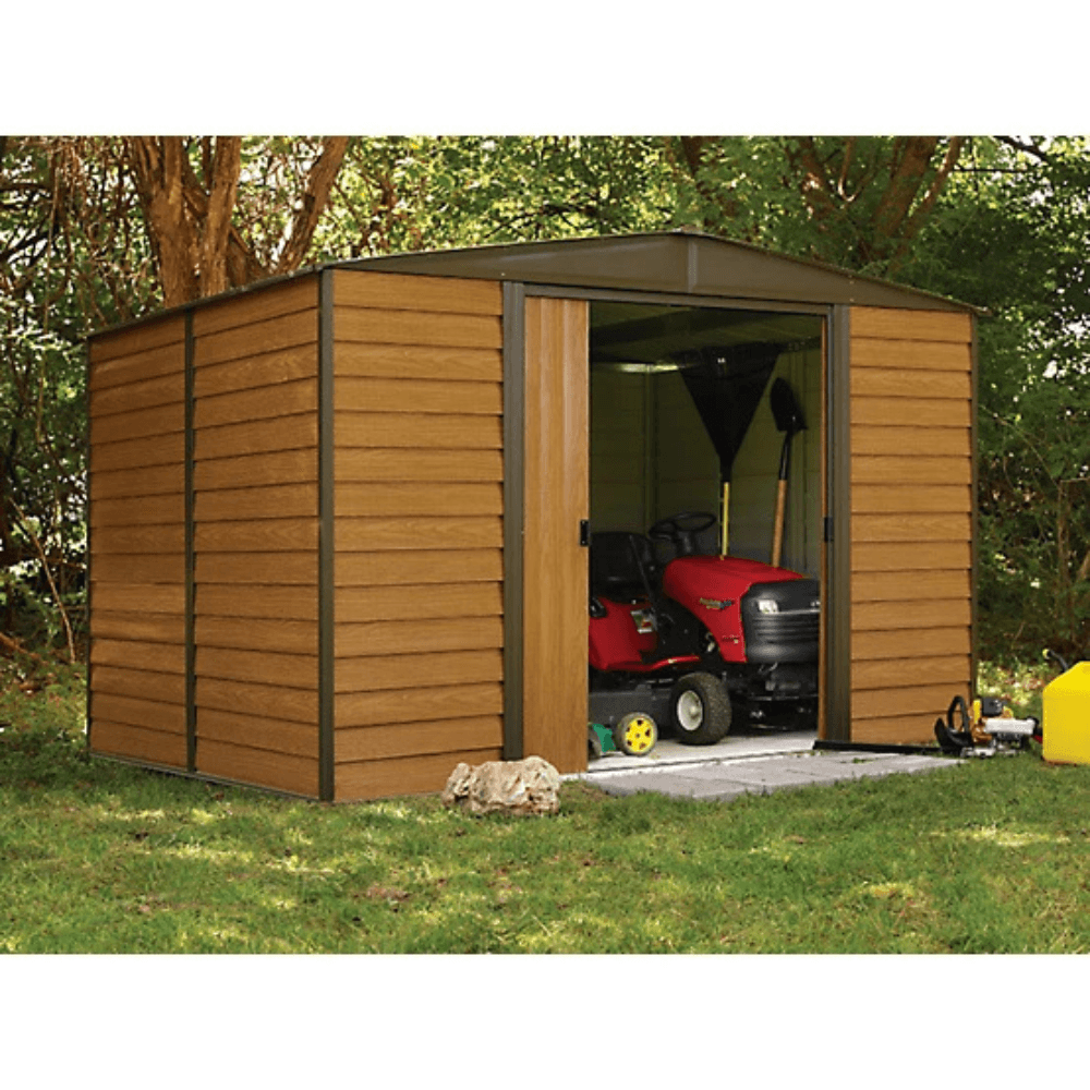 10 ft. x 8 ft. Shed - Durable Metal Storage with Woodgrain Finish - Image 2