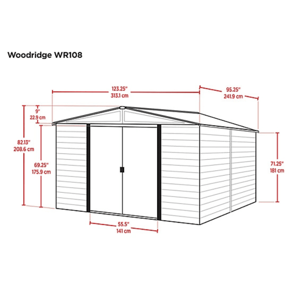 10 ft. x 8 ft. Shed - Durable Metal Storage with Woodgrain Finish - Image 3