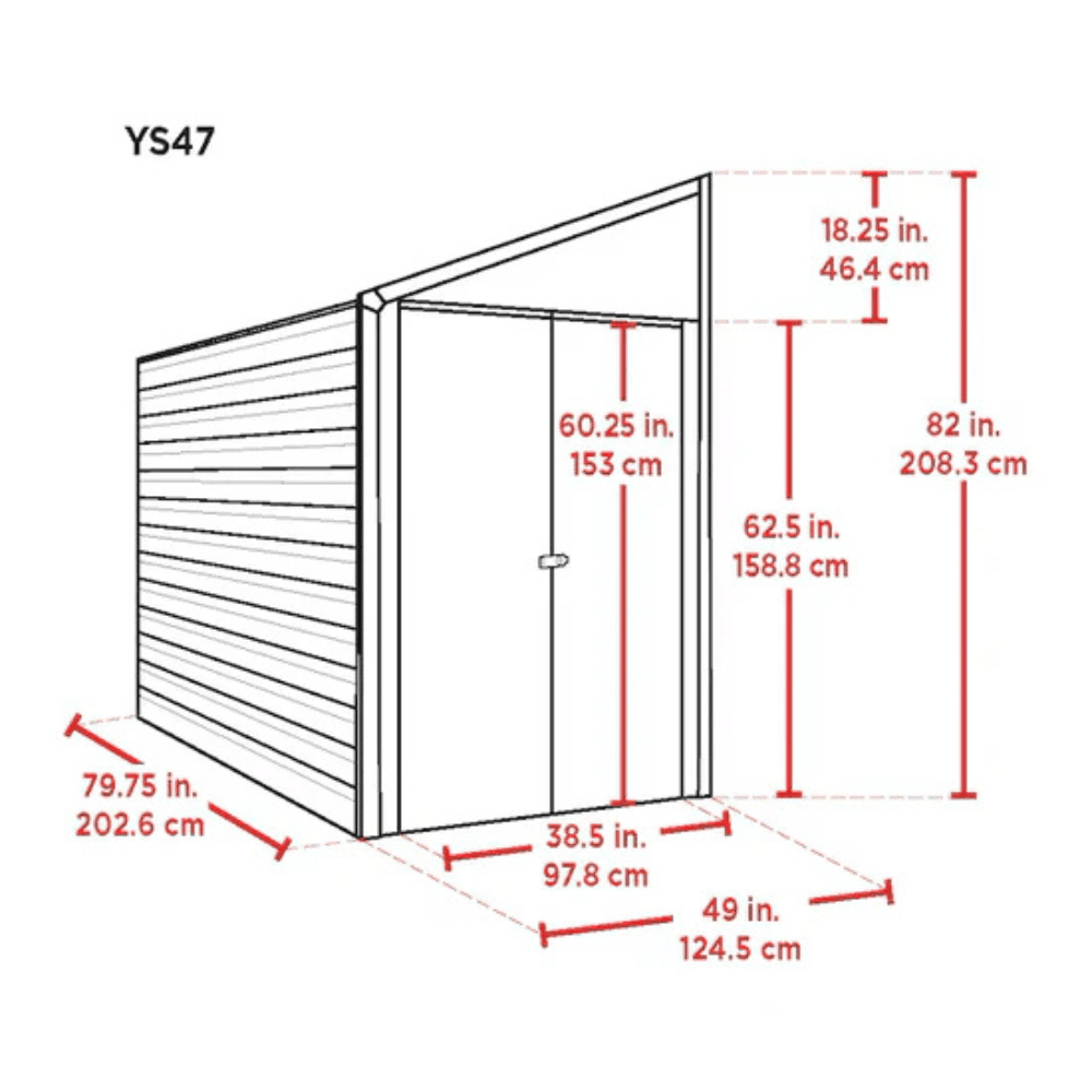 4 ft. x 7 ft. Yardsaver Galvanized Steel Storage Shed - Image 7
