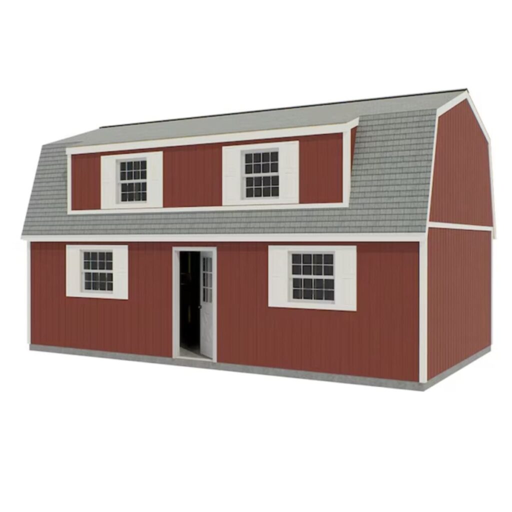 16-ft x 32-ft Gambrel Style Wood Outdoor Storage Shed