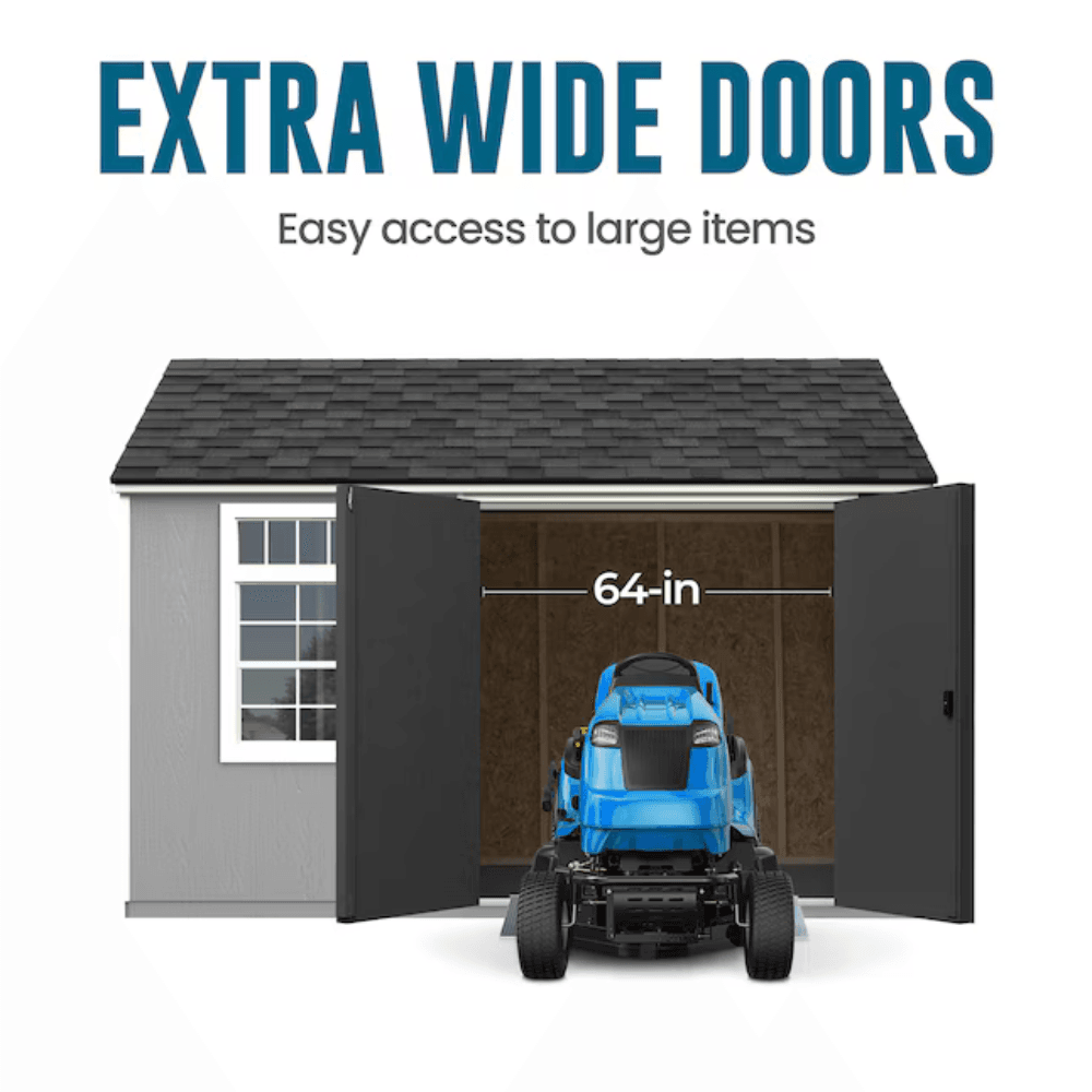 12-ft x 8-ft Gable Style Wood Outdoor Storage Shed with Windows and Doors - Image 5