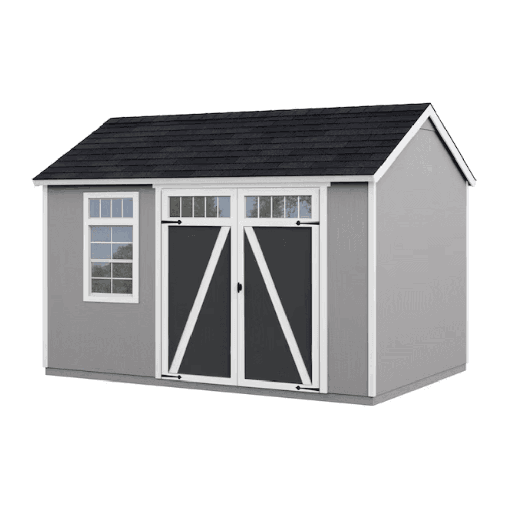 12-ft x 8-ft Gable Style Wood Outdoor Storage Shed with Windows and Doors - Image 6