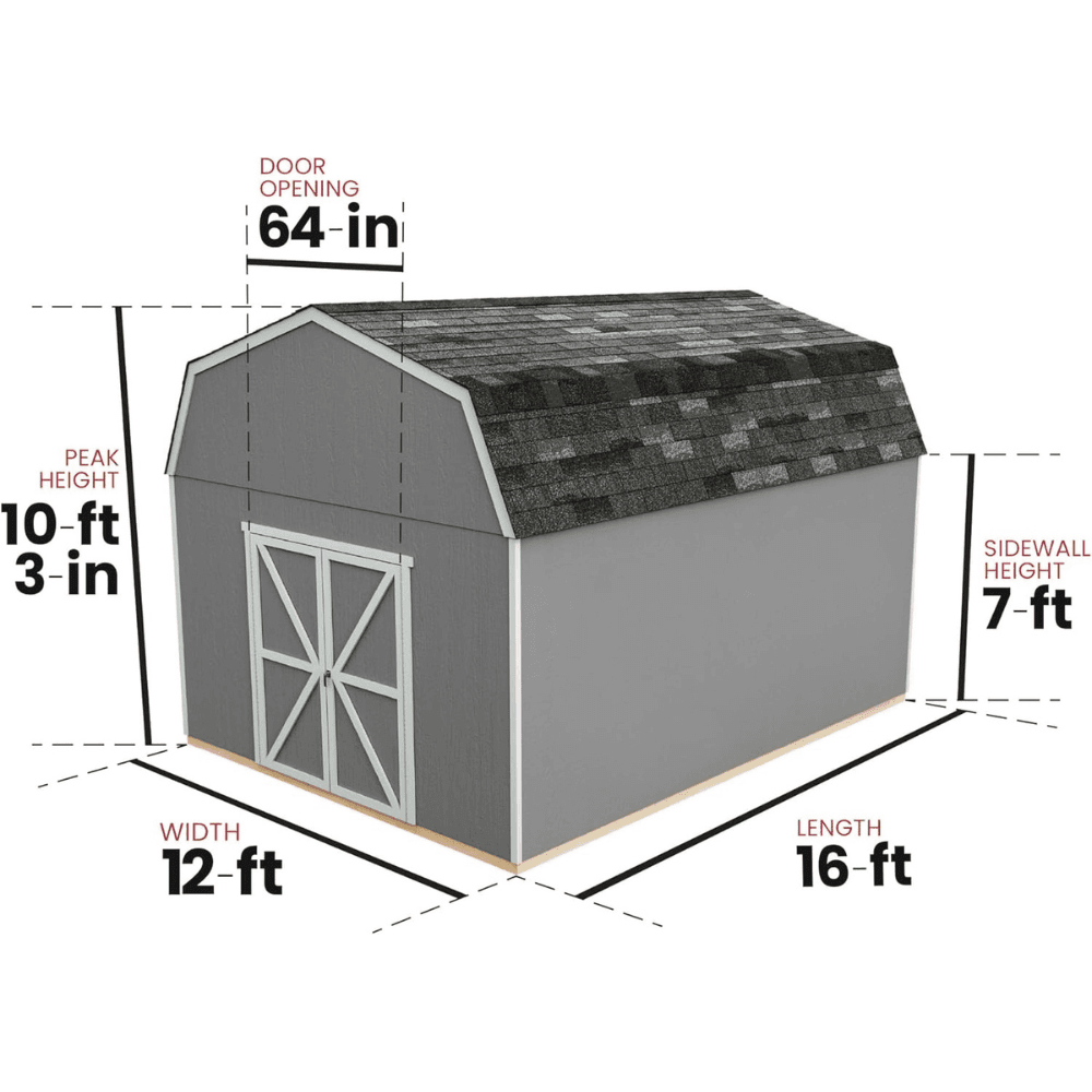 Hudson 12 ft. W x 16 ft. D Wood Storage Shed - Image 6
