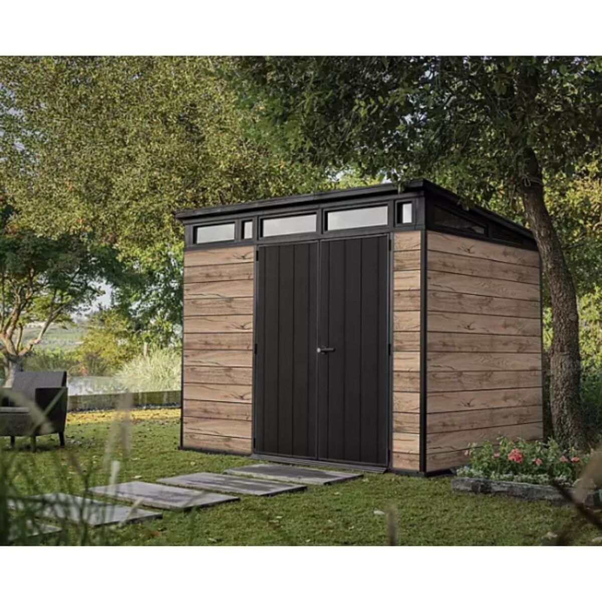 Pine/Graphite DecoCoat Shed 9x7 - Image 2