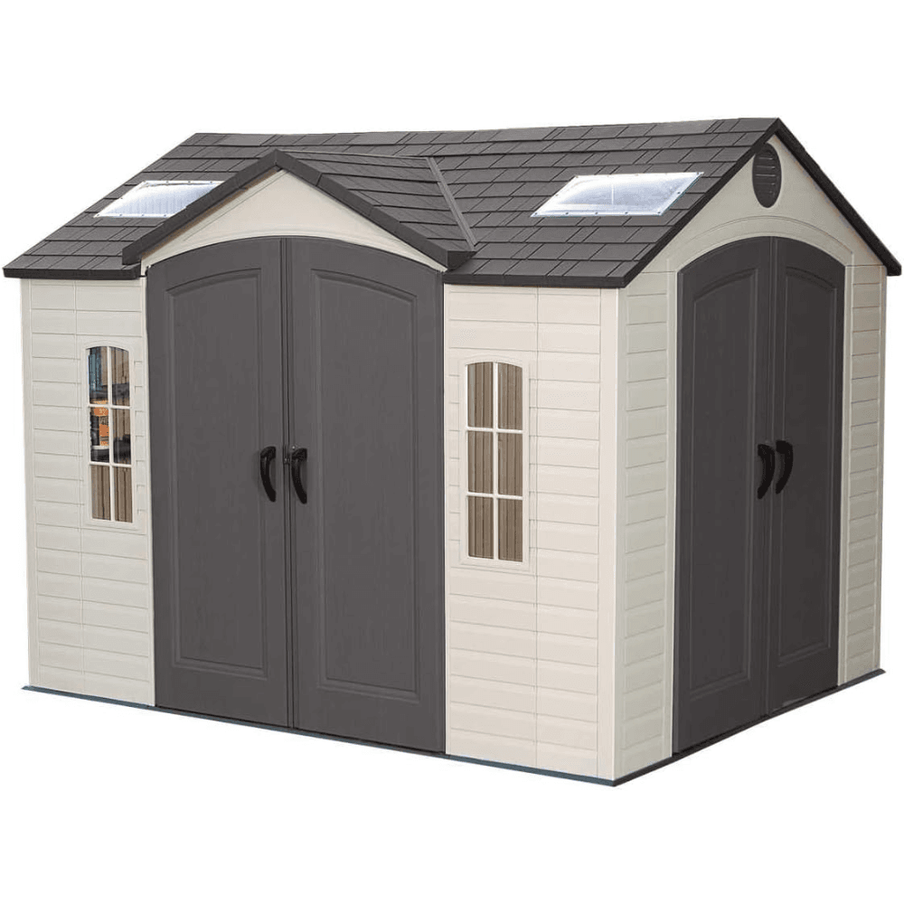 10 Ft. x 8 Ft. High-Density Polyethylene (Plastic) Outdoor Storage Shed with Steel-Reinforced Construction