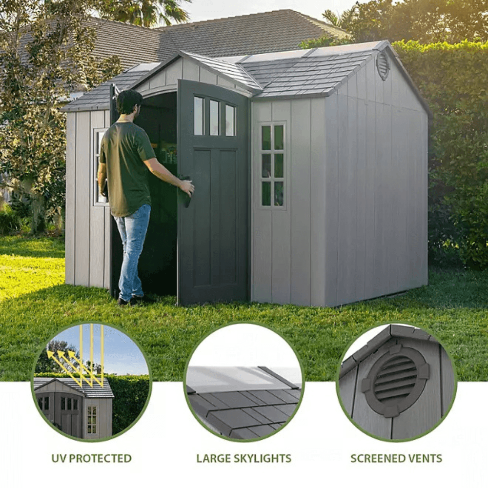 10′ x 8′ Outdoor Storage Shed, Gray - Image 3