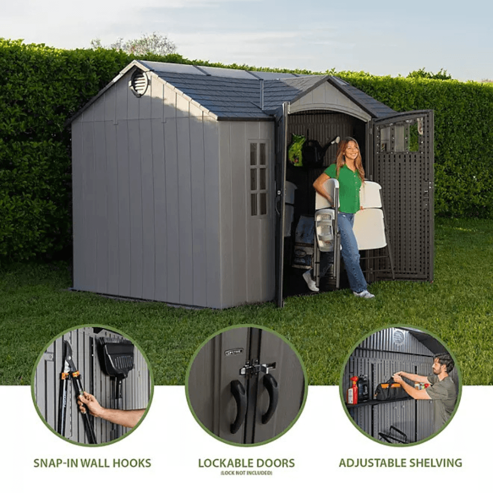 10′ x 8′ Outdoor Storage Shed, Gray - Image 5