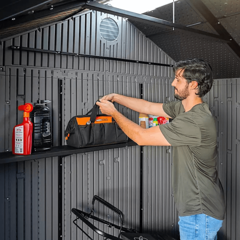 10′ x 8′ Outdoor Storage Shed, Gray - Image 8