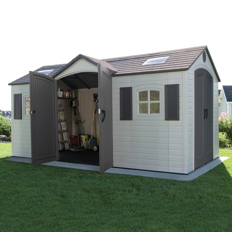 15 Ft. x 8 Ft. High-Density Polyethylene (Plastic) Outdoor Storage Shed with Steel-Reinforced Construction - Image 3