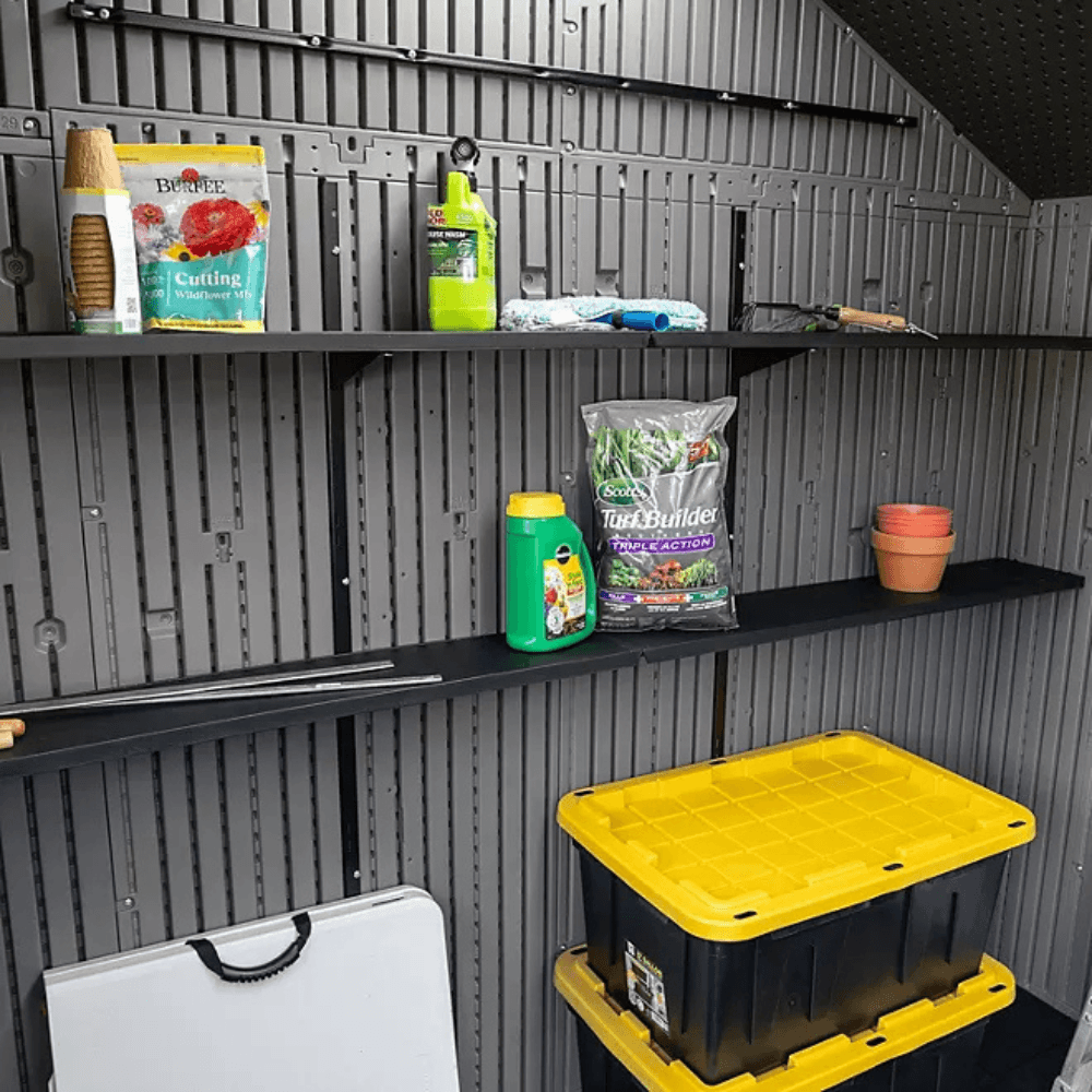 15′ x 8′ Dual Entry Outdoor Storage Shed, Gray - Image 7