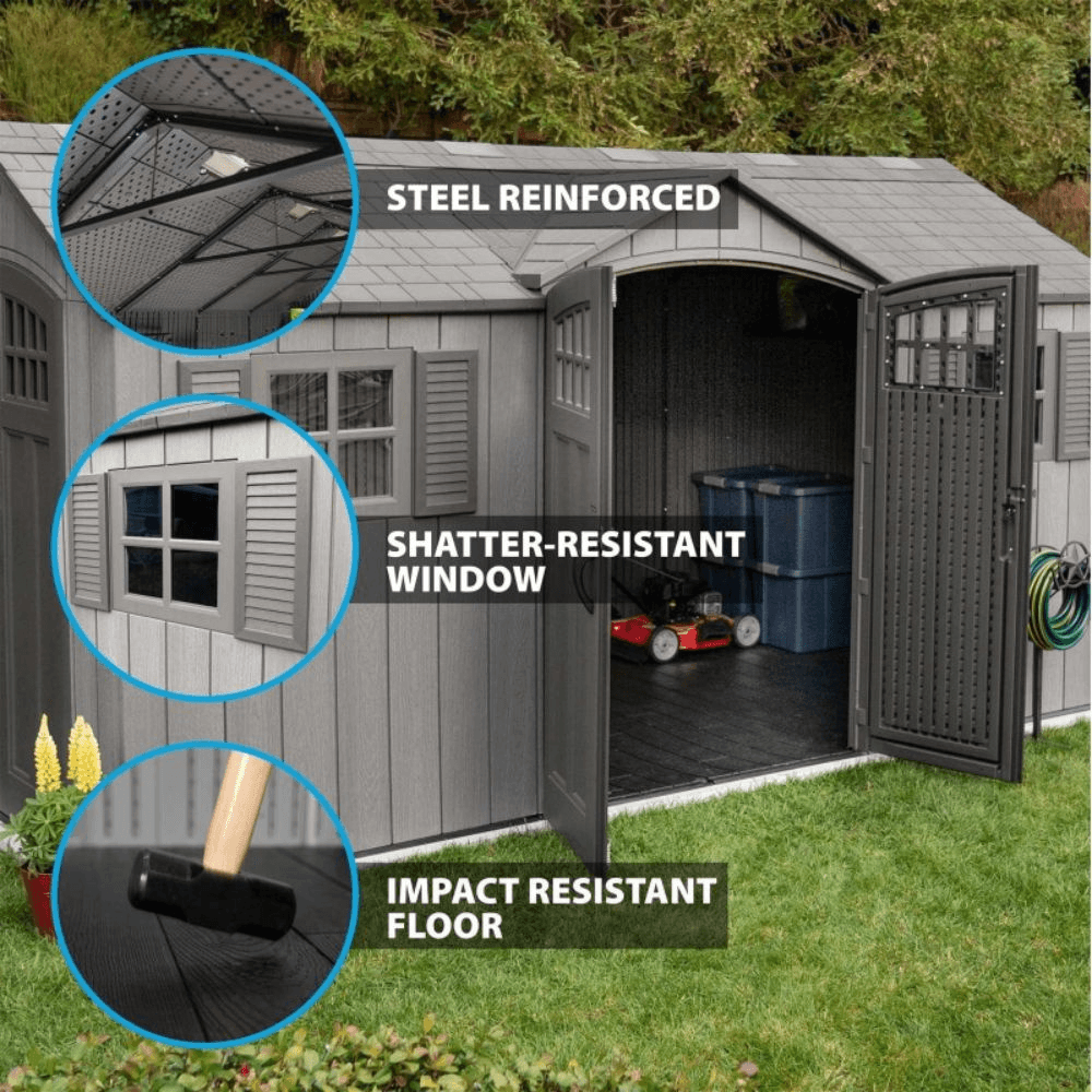 15′ x 8′ Rough Cut Backyard Storage Shed With Floor (60318) - Image 5