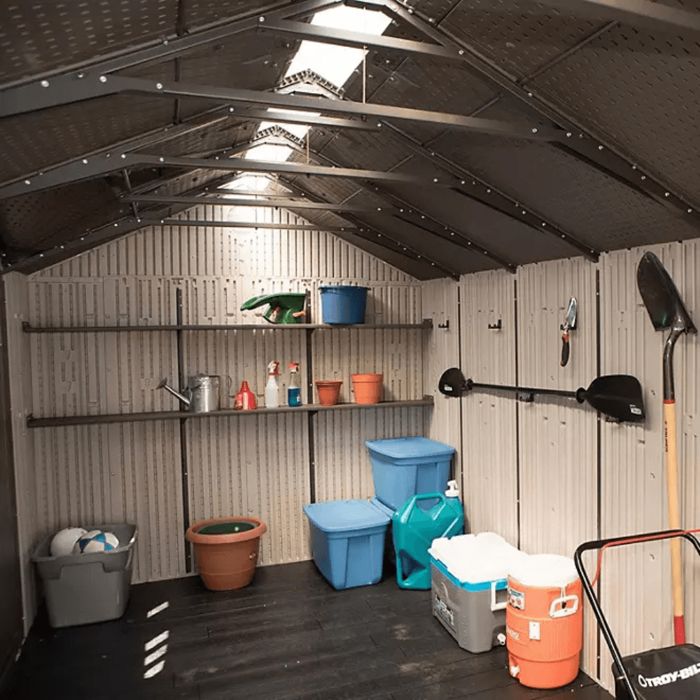 8′ x 17.5′ Outdoor Storage Shed Dual Entry, Tan - Image 4