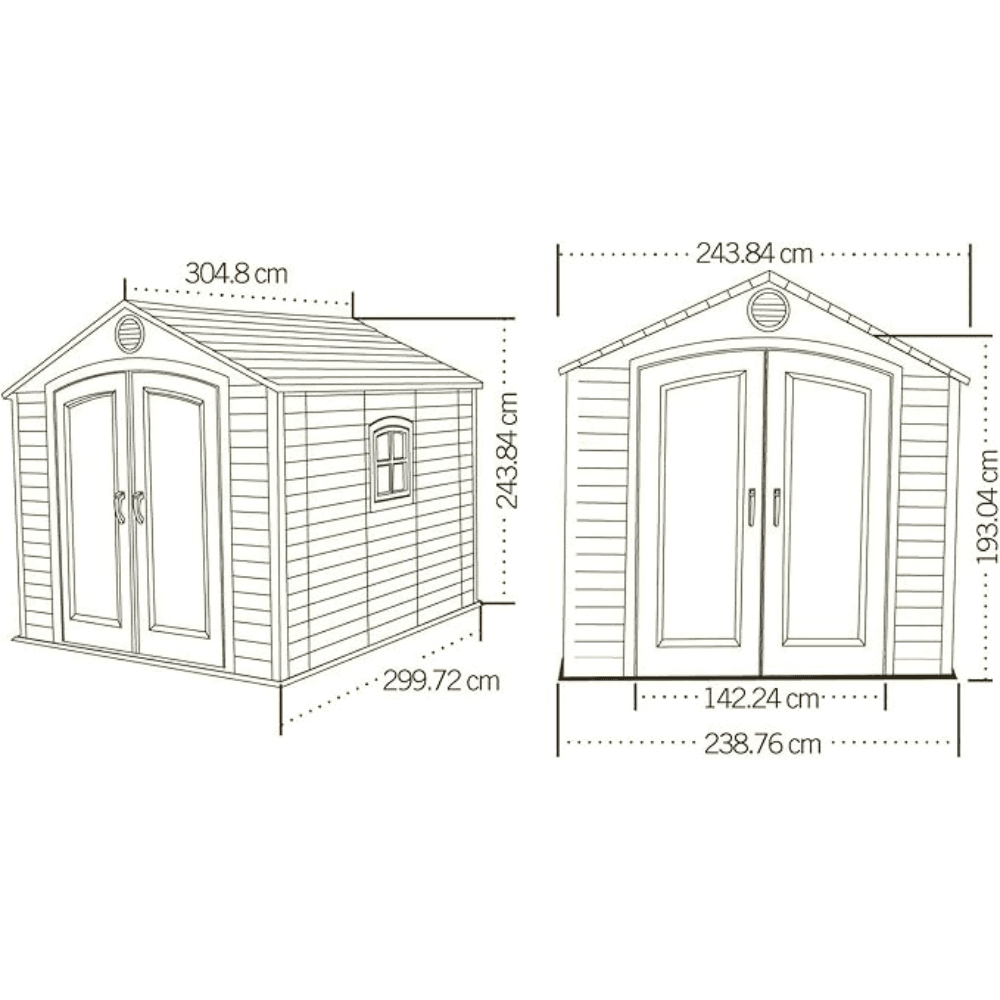 8′ x 10′ Outdoor Plastic Shed W/ Floor and Windows (60238) - Image 6