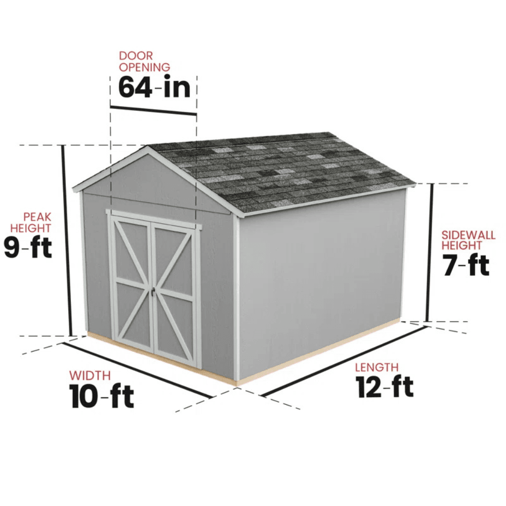 10 ft. W x 12 ft. D Wood Storage Shed With Floor - Image 2