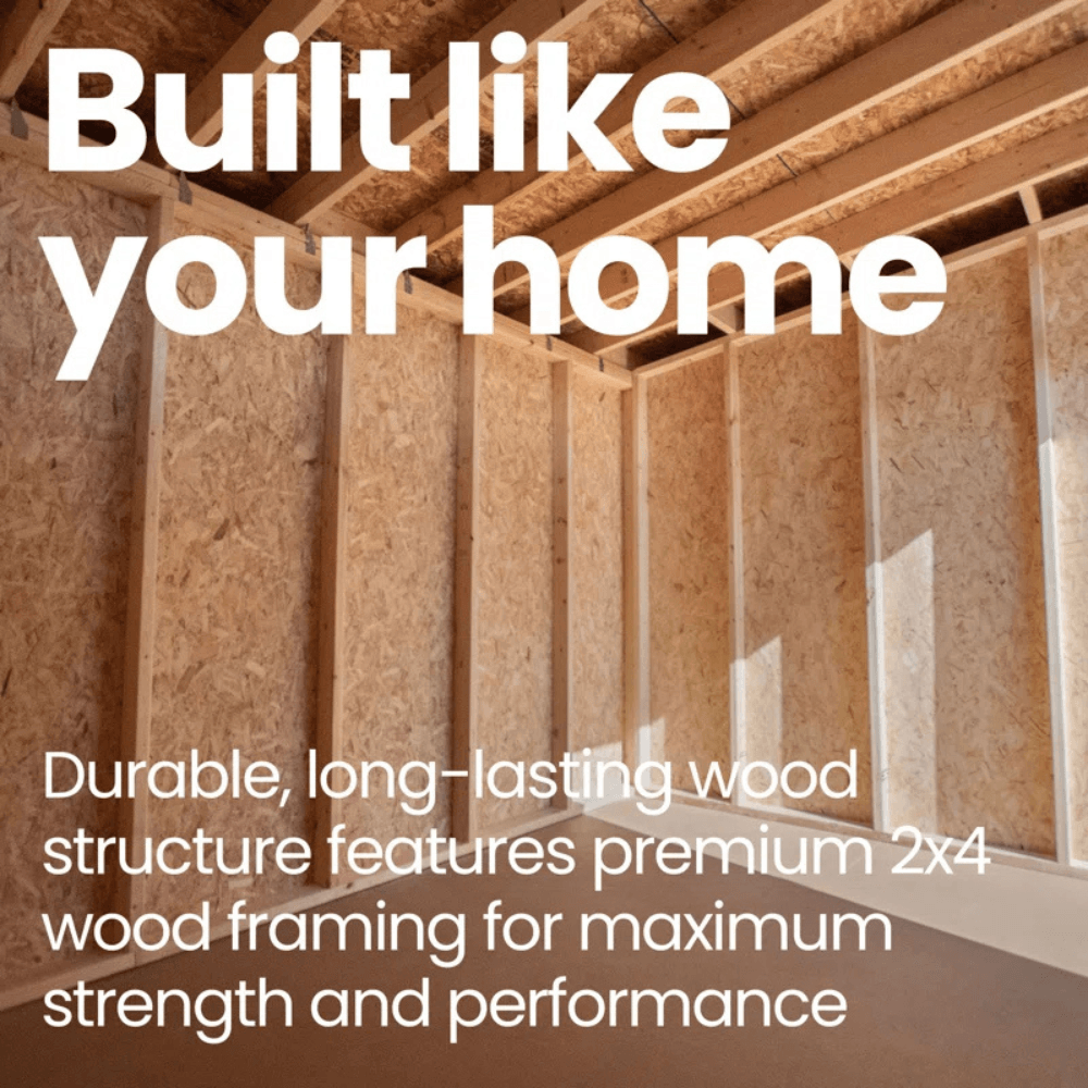 10 ft. W x 12 ft. D Wood Storage Shed With Floor - Image 8