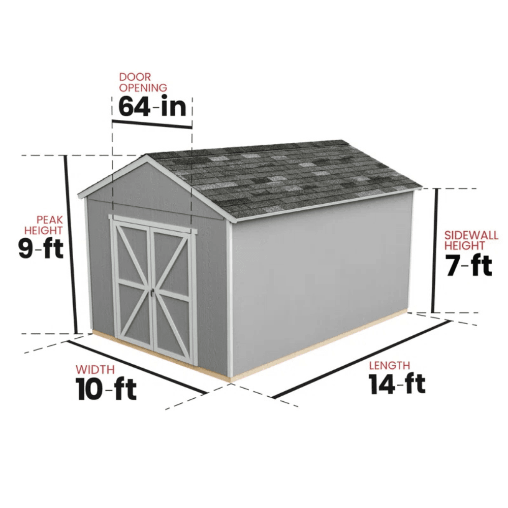 10 ft. W x 14 ft. D Wood Storage Shed - Image 6