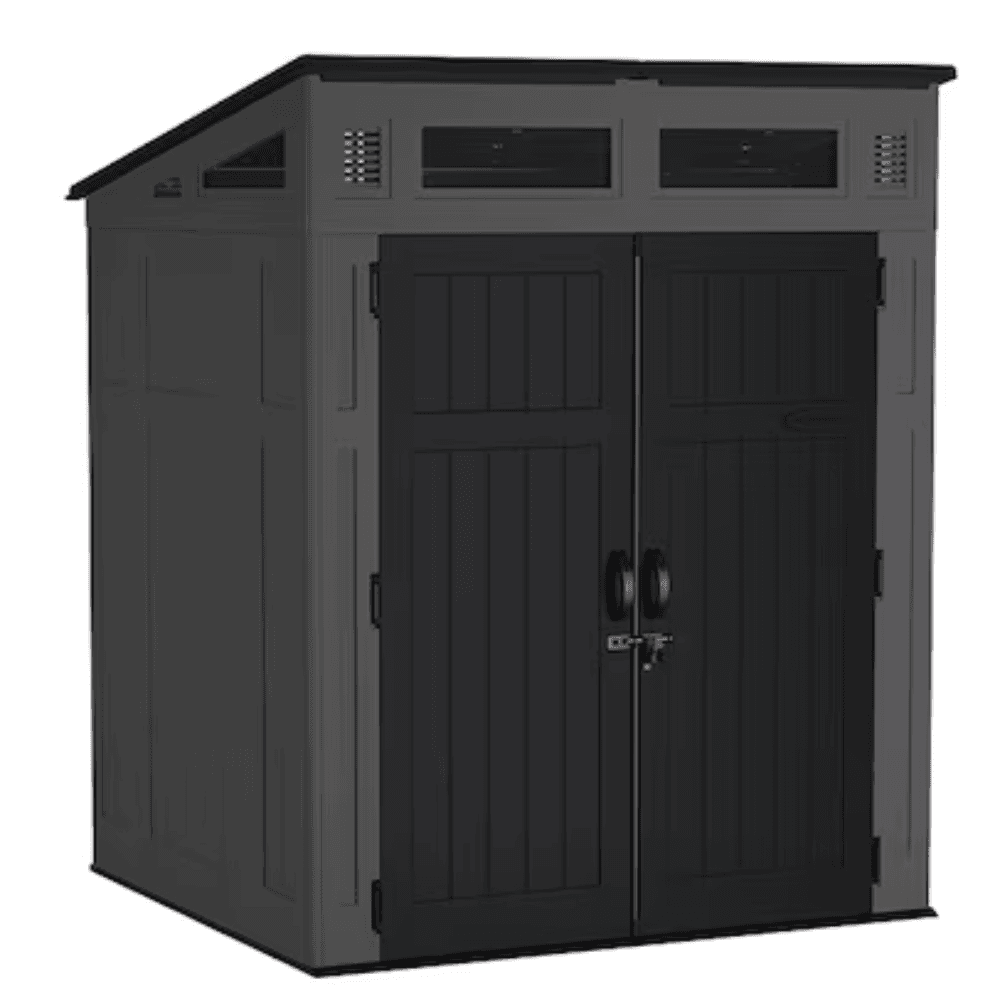 6-Feet x 4-Feet Lean-to Resin Storage Shed (Floor Included) in Gray |