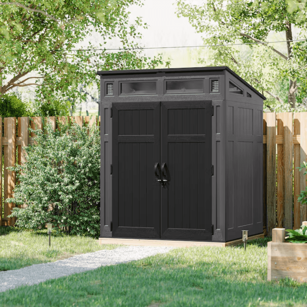 6-Feet x 4-Feet Lean-to Resin Storage Shed (Floor Included) in Gray | - Image 2