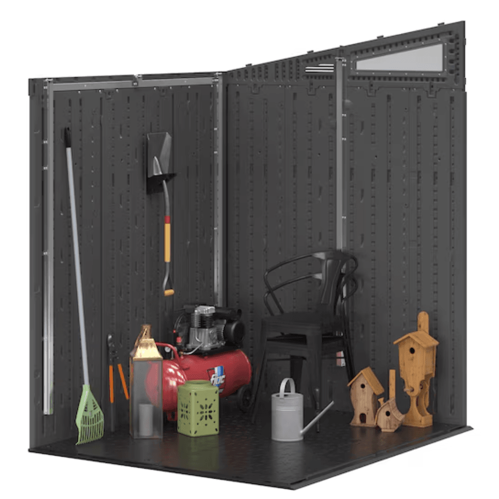 6-Feet x 4-Feet Lean-to Resin Storage Shed (Floor Included) in Gray | - Image 6