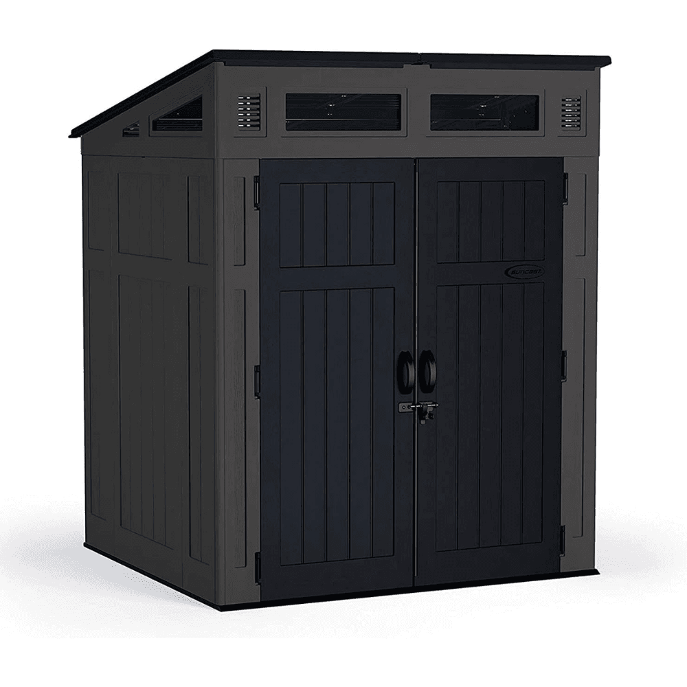6 ft. x 5 ft. Resin Vertical Pent Storage Shed with Floor Kit