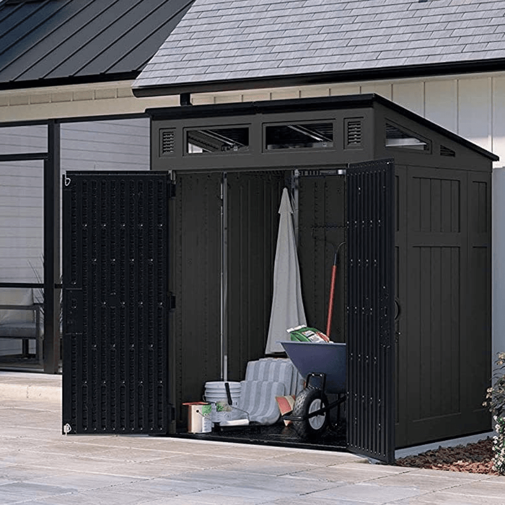 6 ft. x 5 ft. Resin Vertical Pent Storage Shed with Floor Kit - Image 3