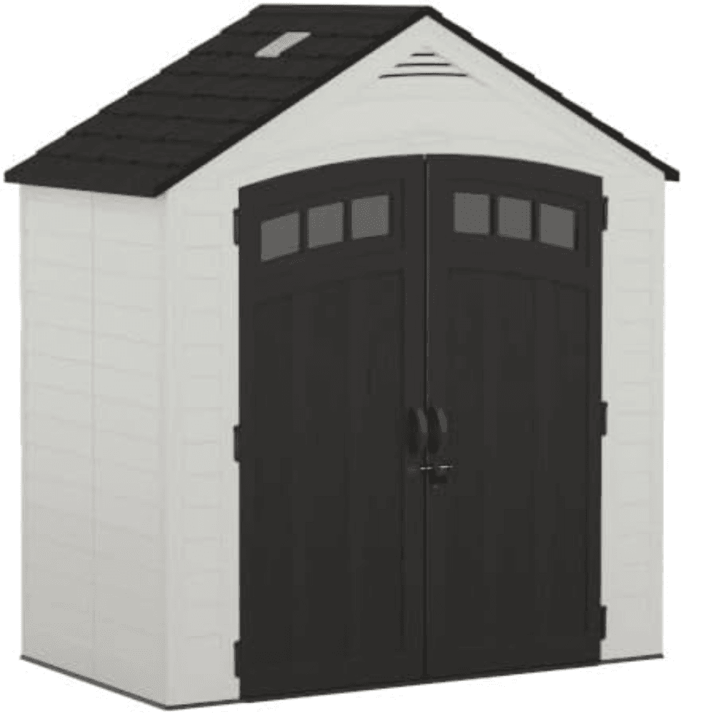 7 ft. x 4 ft. Resin Standard Modern Storage Shed with Floor Kit