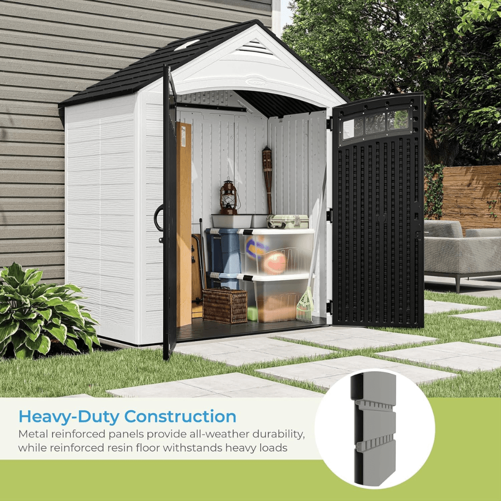 7 ft. x 4 ft. Resin Standard Modern Storage Shed with Floor Kit - Image 4