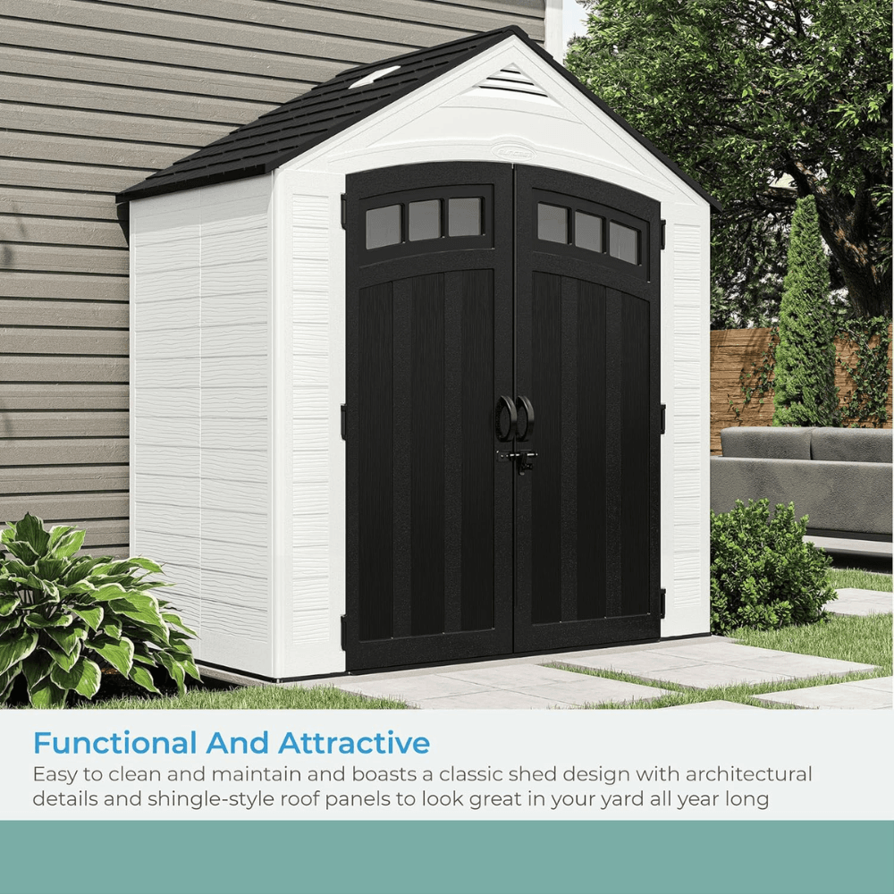 7 ft. x 4 ft. Resin Standard Modern Storage Shed with Floor Kit - Image 6