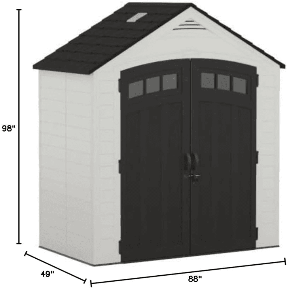 7 ft. x 4 ft. Resin Standard Modern Storage Shed with Floor Kit - Image 7