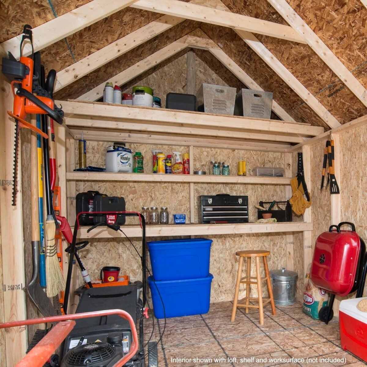 10 ft. W x 12 ft. D Wood Storage Shed With Floor - Image 3
