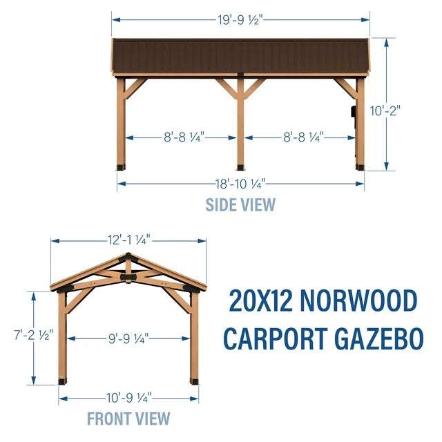 20′ x 12′ Norwood Carport Gazebo - Image 5