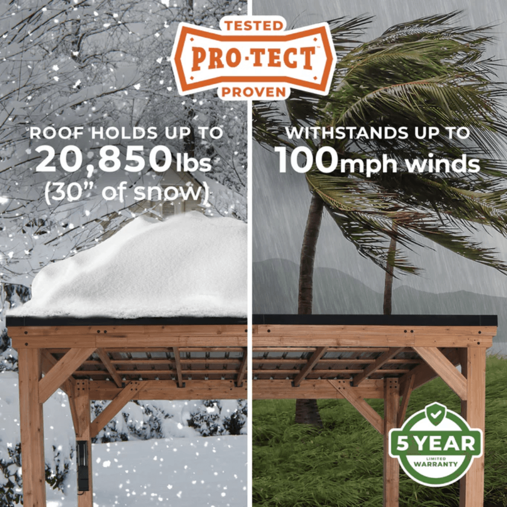 20′ x 20′ Cedar Wood Carport with Steel Roof - Image 11