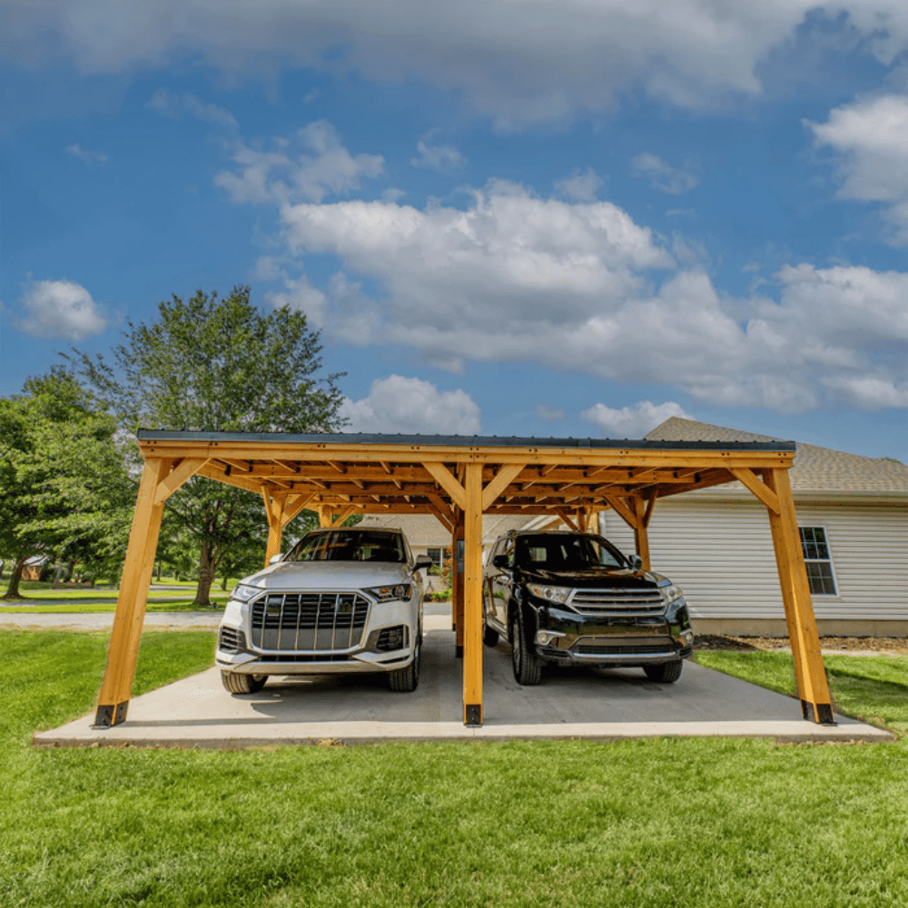 20′ x 20′ Cedar Wood Carport with Steel Roof - Image 13