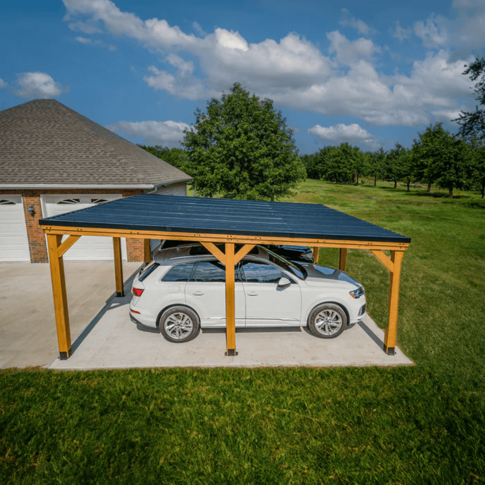 20′ x 20′ Cedar Wood Carport with Steel Roof - Image 3
